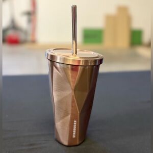 Starbucks Metallic Bronze Tumbler with Straw